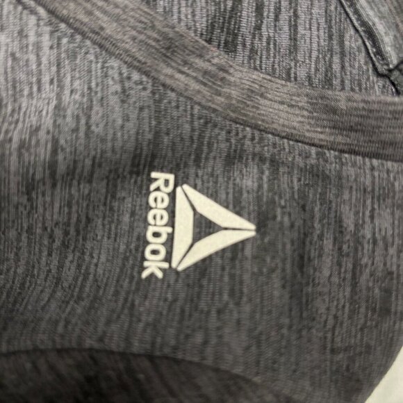 REEBOK Athletic Long Sleeve Workout V Neck Reflector Size Medium Hi Low Hem - Picture 3 of 5
